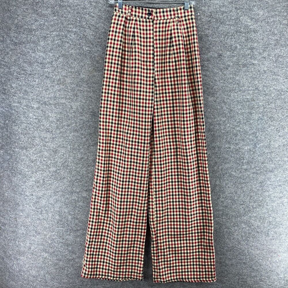 New BooHoo Pants Women 4 Beige High Rise Flat Front Straight Chino Comfort